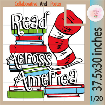 Preview of Books Bring Us Together - Read Across America Day Collaborative Coloring Poster
