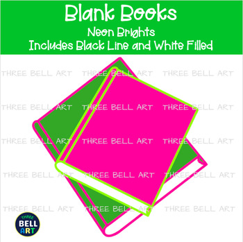 Rainbow Fun Blank Books Clipart {Three Bell Art Clipart} by Three Bell Art