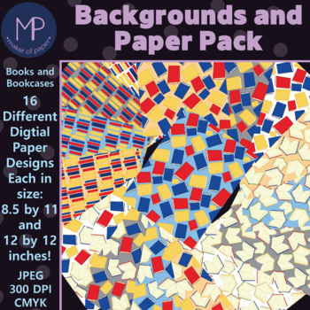 Preview of Books (Digital Paper & Backgrounds for Worksheets, Task Cards and More)