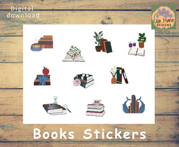 Books Stickers, Printable Stickers, PNG Clip art by idalmis maneiro