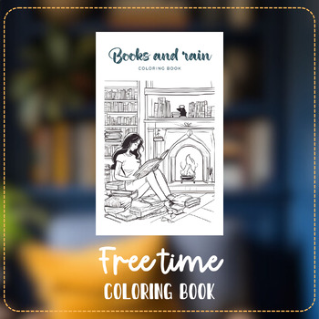 Preview of Books and Rain | Coloring book | Printable