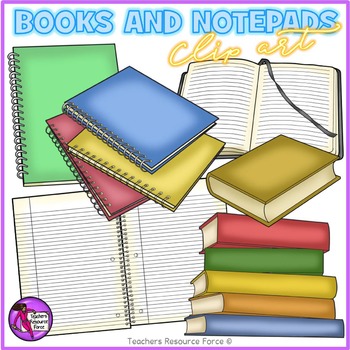 Books Realistic Clip Art Open Closed Stacked By Teachers Resource Force