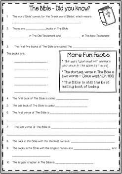 Books of The Bible - Activities for The Old and New Testament | TpT