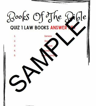 Preview of Books of The Bible Quizzes, Final Test, Worksheets, Answer Keys