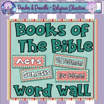 Preview of Books of The Bible Word Wall: 91 Cards for The Old and New Testament