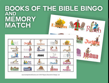 Preview of Books of the Bible: Bingo & Memory Match Game | NT/OT Mixed