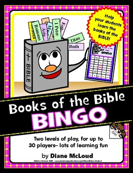 Preview of Books of the Bible Bingo - for up to 30 players in two levels of play!