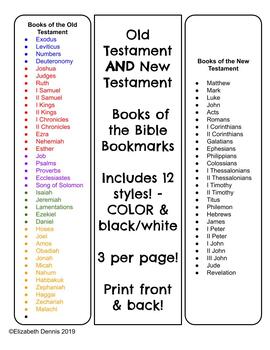 Books Of The Bible Bookmarks Bundle By Bring Them Up In The Bible