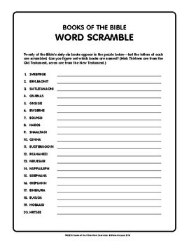 Books of the Bible Word Scramble FREEBIE! by Diane McLoud | TpT