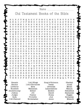Books of the Bible Word Search by Ready Now Consulting | TpT