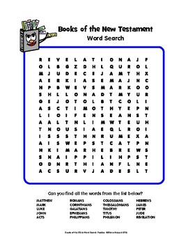 Books of the Bible Word Search Puzzles by Diane McLoud | TpT