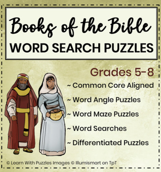 Preview of Books of the Bible Word Searches CC Aligned 42 Puzzles Gr5-8 PDF