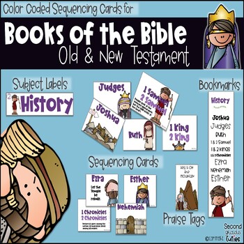 Preview of Books of the Bible activities, sequencing cards, memory verses