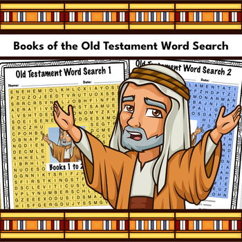 Preview of Books of the Bible Word Search Puzzle Activity Worksheet Pack
