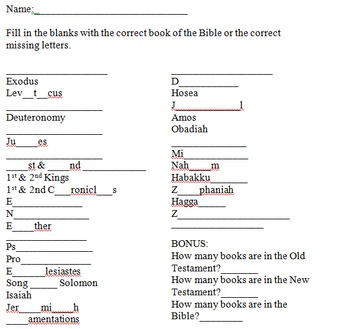 Preview of Books of the Old Testament Quiz