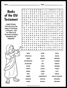 books of the old testament bible word search puzzle worksheet activity