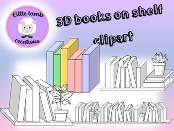 Preview of Books on shelf clipart