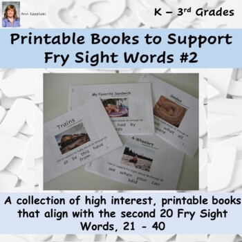 Preview of Books to Support the2nd 20 Fry Sight Words,Flash Cards,Worksheet,Word Wall Words