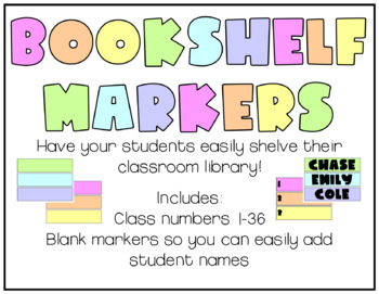 Preview of Bookshelf Markers