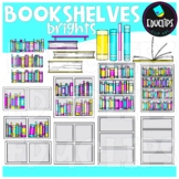 Bookshelves Brights Clip Art Set {Educlips Clipart}