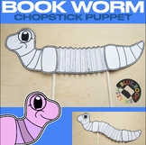 Bookworm Chopstick Puppet Craft, Book Week/ Month (4 pages)