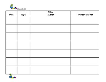 Bookworm Log - Landscape by Margaret Roy | Teachers Pay Teachers