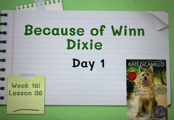 Preview of Bookworms Aligned Third Week of Because of Winn-Dixie Google Slides (Week 16)