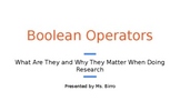 Boolean Operators for Research - Presentation