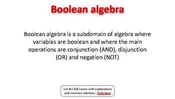 Preview of Boolean algebra