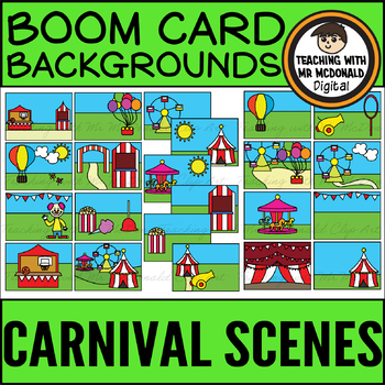 Preview of Boom Card Backgrounds l Carnival Fair Scenes l Distance Learning Templates
