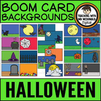 Preview of Boom Card Backgrounds l Spooky Halloween Scenes l Distance Learning Templates