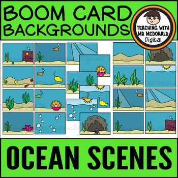 Preview of Boom Card Backgrounds l Underwater Ocean Scenes l Distance Learning Templates