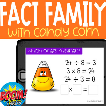 Preview of Boom Card Deck: Fact Families (find the missing fact in the family)