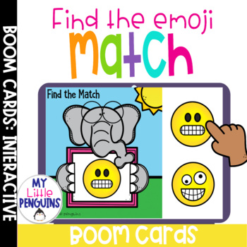 Preview of Boom Card Deck*: Find the Match with Emojis (Emotion Match) | Distance | Boom