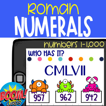 Boom Card Deck Roman Numerals 1 1000 Who Has It By My Little Penguins