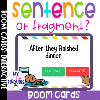 Preview of Boom Card Deck*: Sentence or Fragment? | Distance Learning | Boom Cards