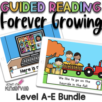 Preview of Boom Card Interactive Books for Guided Reading Levels A-E  | Distance Learning