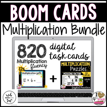 Preview of Boom Card Multiplication Fluency Bundle 