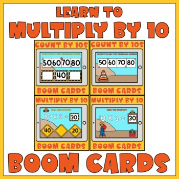 Preview of Boom Card Multiplication by 10 Bundle