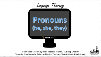 Preview of Boom Card Pronouns - he, she, they