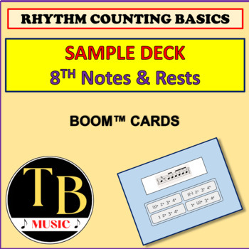 Preview of Rhythm Counting Basics  8th Notes & Rests Boom™ Card  Sampler