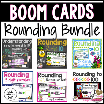 Preview of Boom Card Rounding Bundle Distance Learning