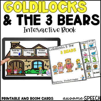 Preview of Fairy Tale Fable Unit: Goldilocks and the Three Bears (Print and Boom Cards)
