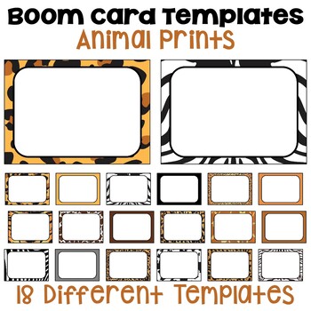 Preview of Boom Card Templates and Frames in Animal Prints