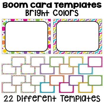 Preview of Boom Card Templates and Frames in Bright Colors
