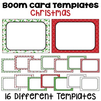 Preview of Boom Card Templates and Frames in Christmas Colors