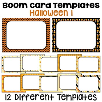 Preview of Boom Card Templates and Frames in Halloween Colors Set 1