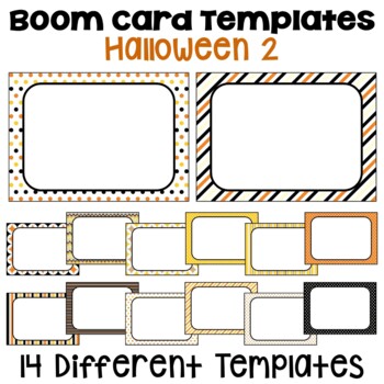 Preview of Boom Card Templates and Frames in Halloween Colors Set 2