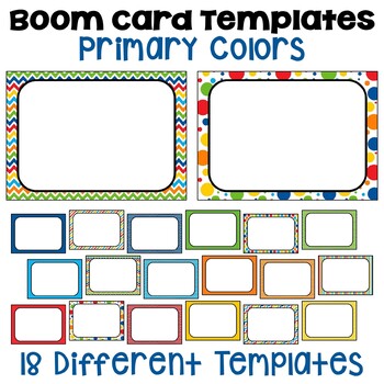 Preview of Boom Card Templates and Frames in Primary Colors