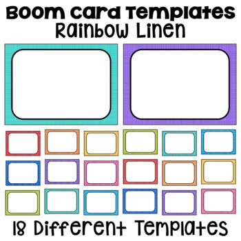 Preview of Boom Card Templates and Frames in Rainbow Linen Colors